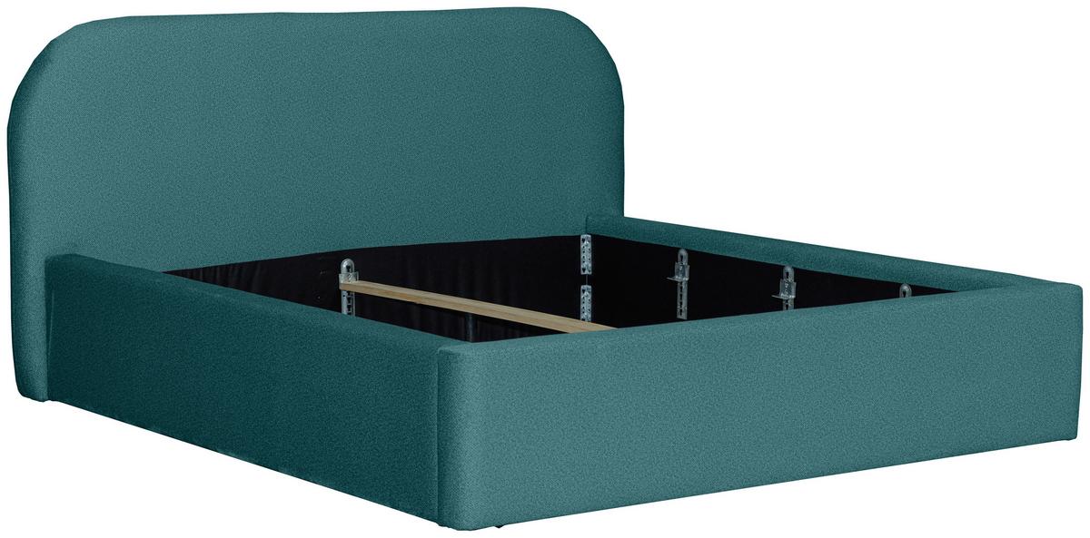 Oblazinjena Postelja - barve petroleja/črna, Design, tekstil (180/200cm) - Mömax