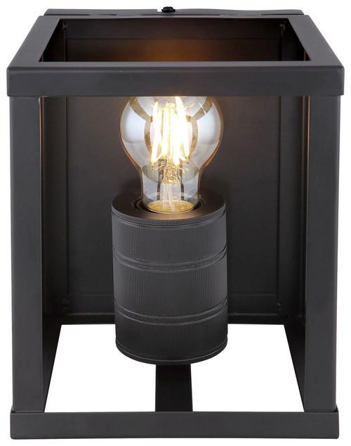Wandleuchte Hagar max. 60 Watt - Schwarz, Basics, Metall (17/19,5/20cm) - Globo