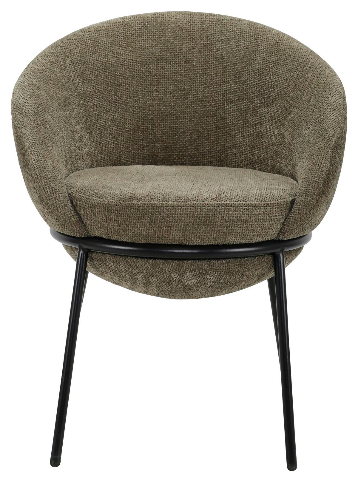 KRZESŁO Z PODŁOKIETNIKAMI BOWIE - beżowy/zielony, Design, metal/tkanina (61/76,5/59cm) - Novel