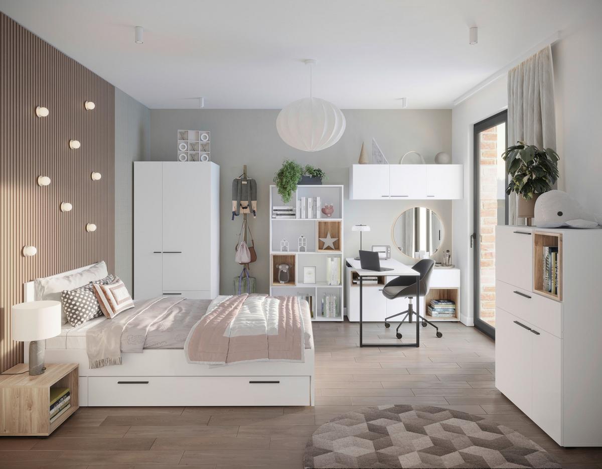 Nastavak Radnog Stola Marlow - bijela/crna, Moderno, drvni materijal (140/76/60cm) - Modern Living