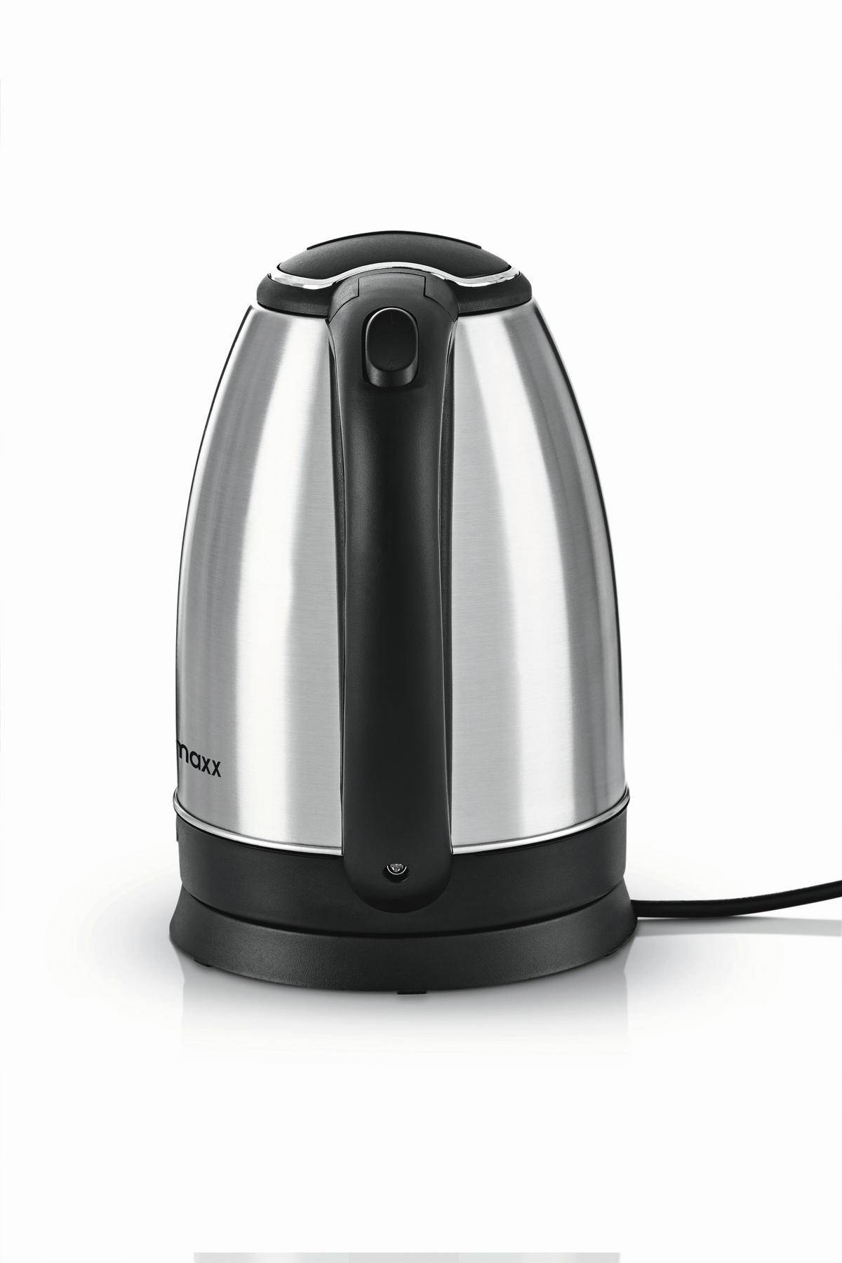 Wasserkocher Gourmetmaxx max. 1500 Watt - Edelstahlfarben/Schwarz, Kunststoff/Metall (21/16/24cm) - TV - Unser Original