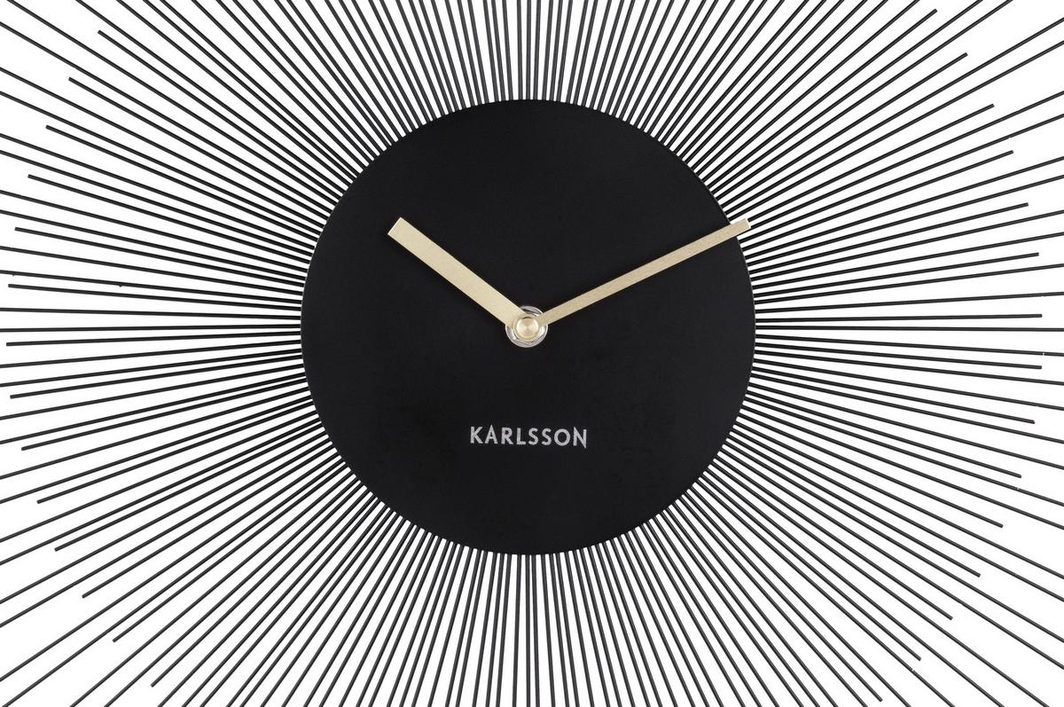 Wanduhr Peony in Schwarz - Schwarz, MODERN, Metall (45cm) - Karlsson