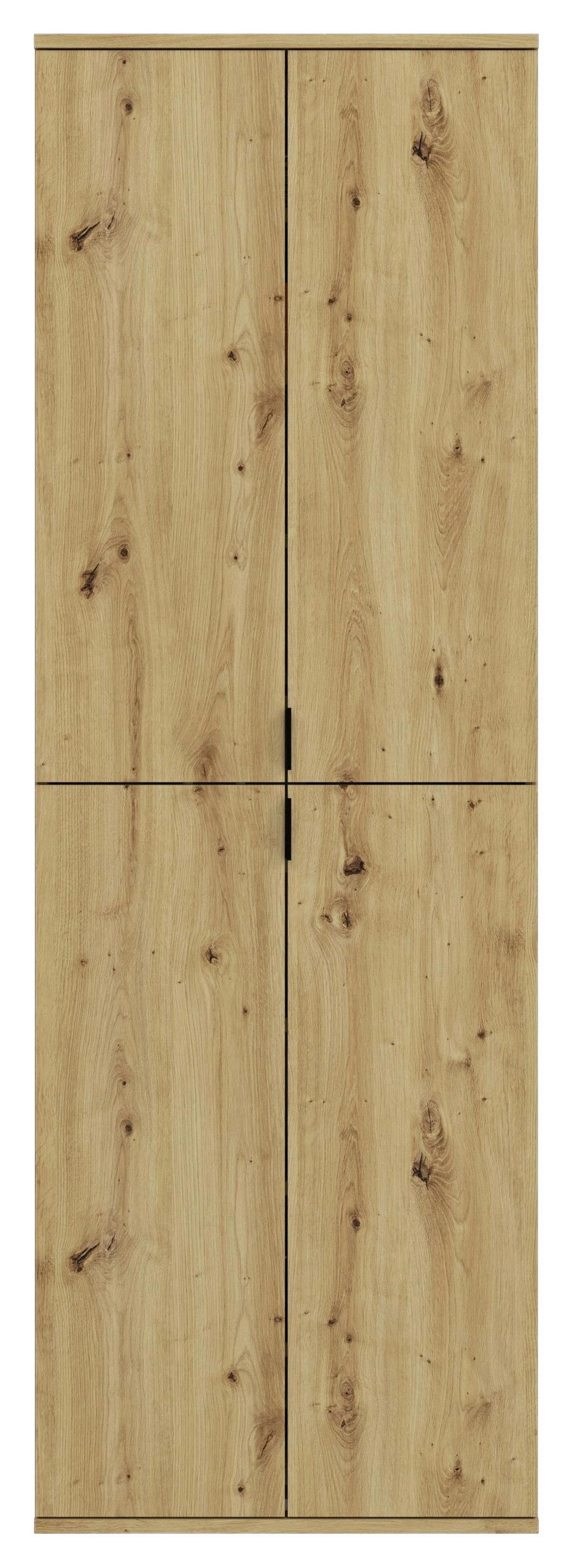 Garderobenschrank Projekt X ca. 183x193 cm Artisan Eiche - Schwarz, KONVENTIONELL, Glas/Holzwerkstoff (183/193/34cm) - MID.YOU