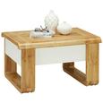 Couchtisch Weiß/Eiche - Eichefarben/Weiß, MODERN, Holzwerkstoff/Metall (80/45-71/60cm) - Modern Living