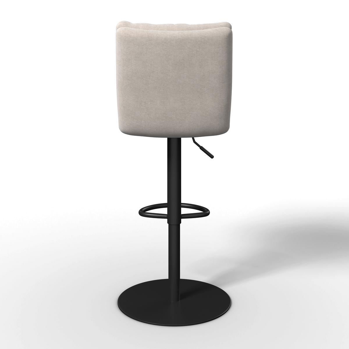 Barhocker Caja Creme Struktur Gepolstert - Creme/Schwarz, MODERN, Holz/Textil (47/87-107/49cm) - Bessagi Home