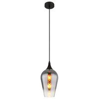 Hängeleuchte Lavus Chromfarben max. 60 Watt - Chromfarben/Schwarz, Design, Glas/Metall (18/120cm) - Globo