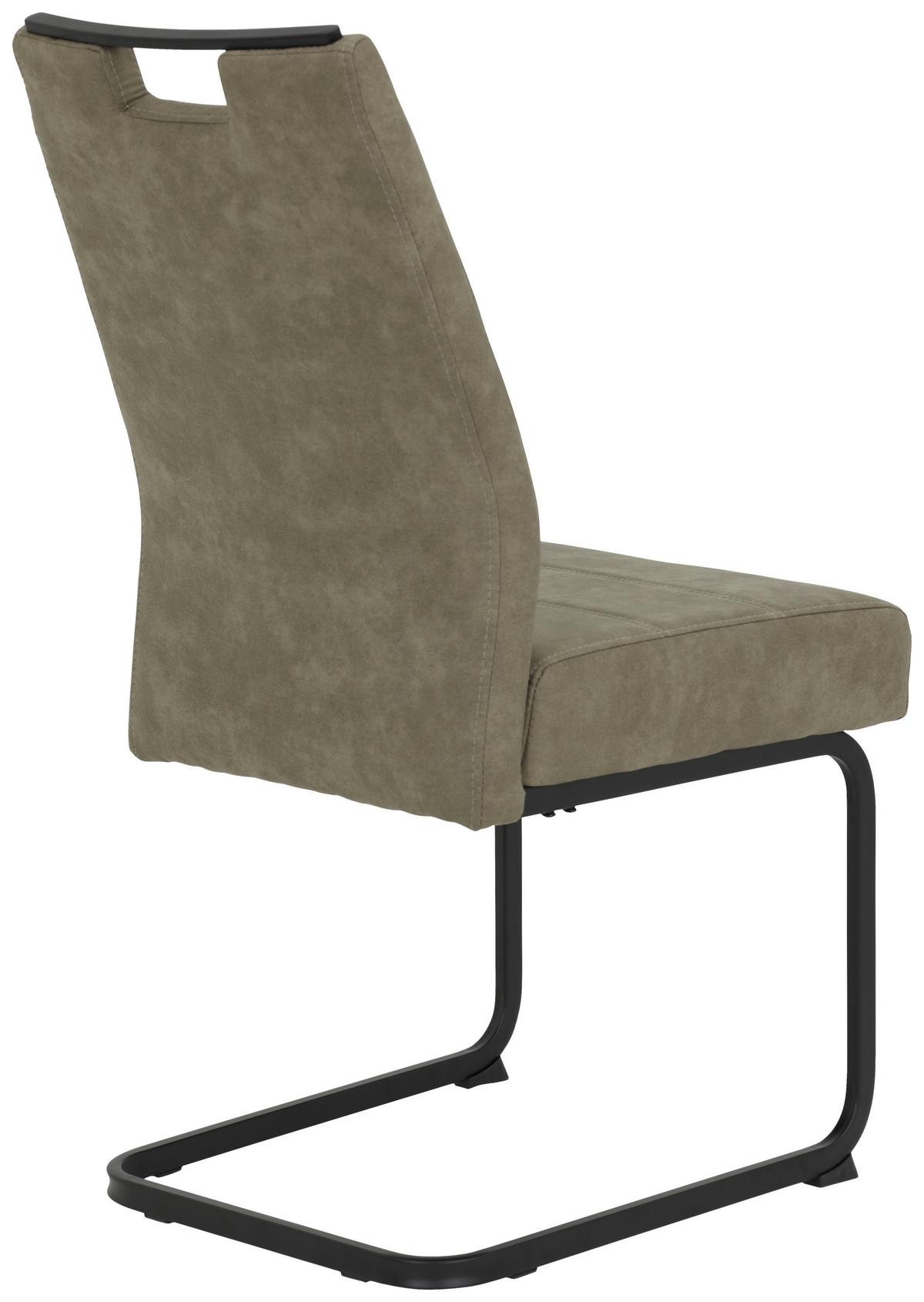 Schwingstuhl 2er-Set Kerstin S Schlammfarben Mikrofaser - Schlammfarben/Schwarz, MODERN, Textil/Metall (49/100/61cm) - MID.YOU
