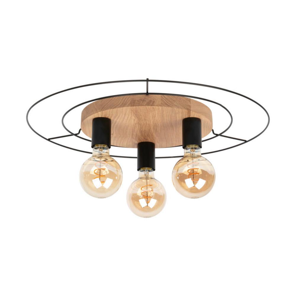 LAMPA SUFITOWA 300123 JAMES - czarny, Modern, metal/drewno (54/10cm)