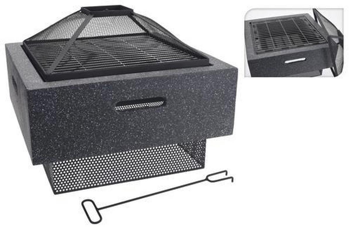 Tűzrakótál Fire - antracit, fém (52/52/41cm)