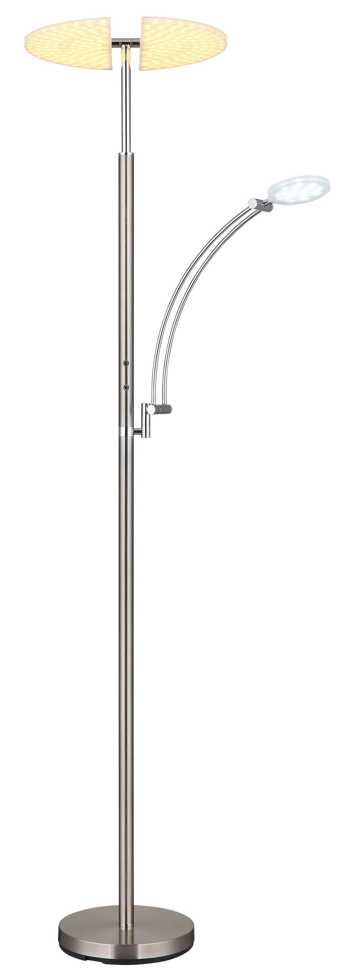 Led Podna Svjetiljka Boja Nikla - bijela/boje nikla, Design, metal/plastika (80/40,5/183cm) - Globo