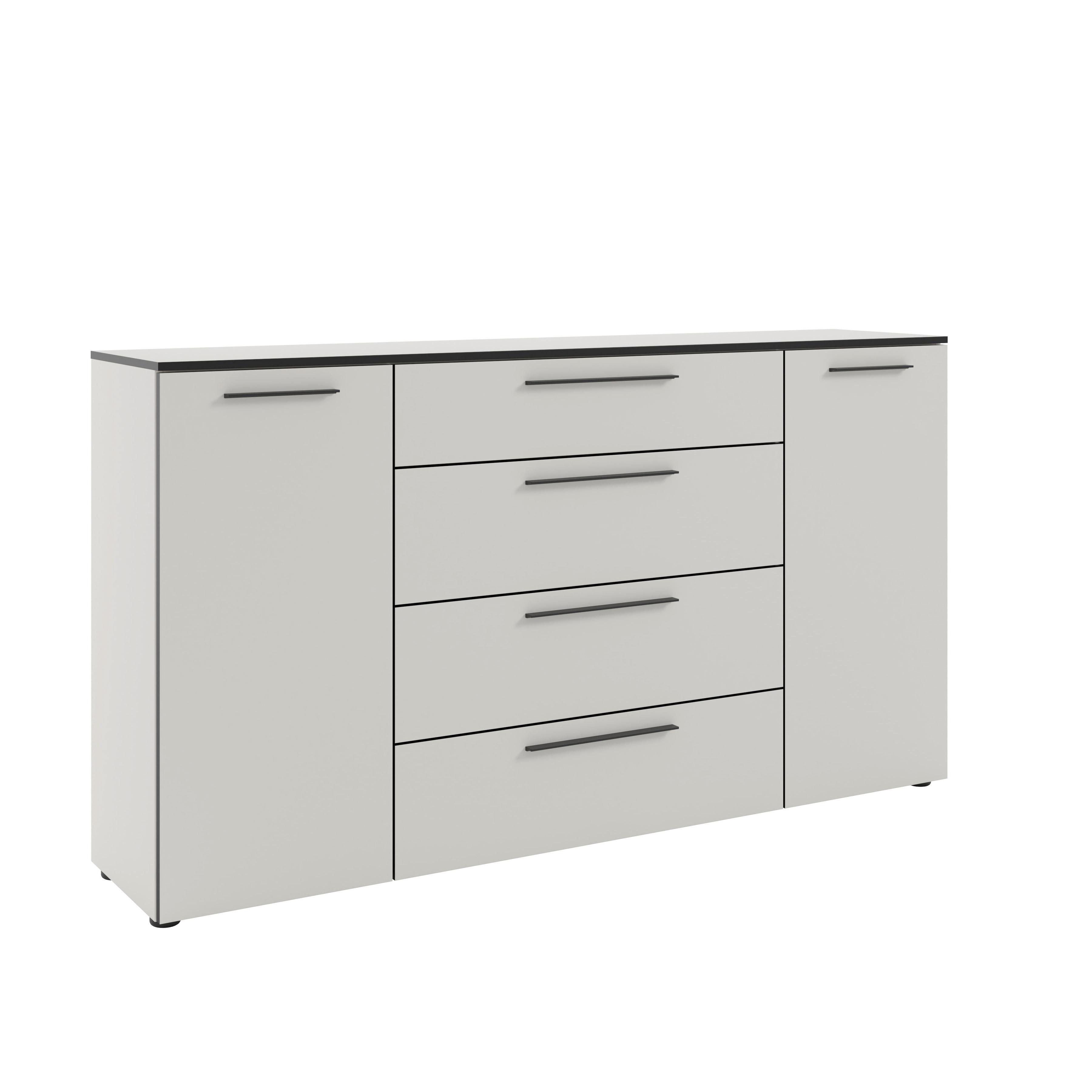 KOMODA SZEROKA SOUL - czarny/biały, Modern, materiał drewnopochodny/tworzywo sztuczne (180/99,8/40cm)