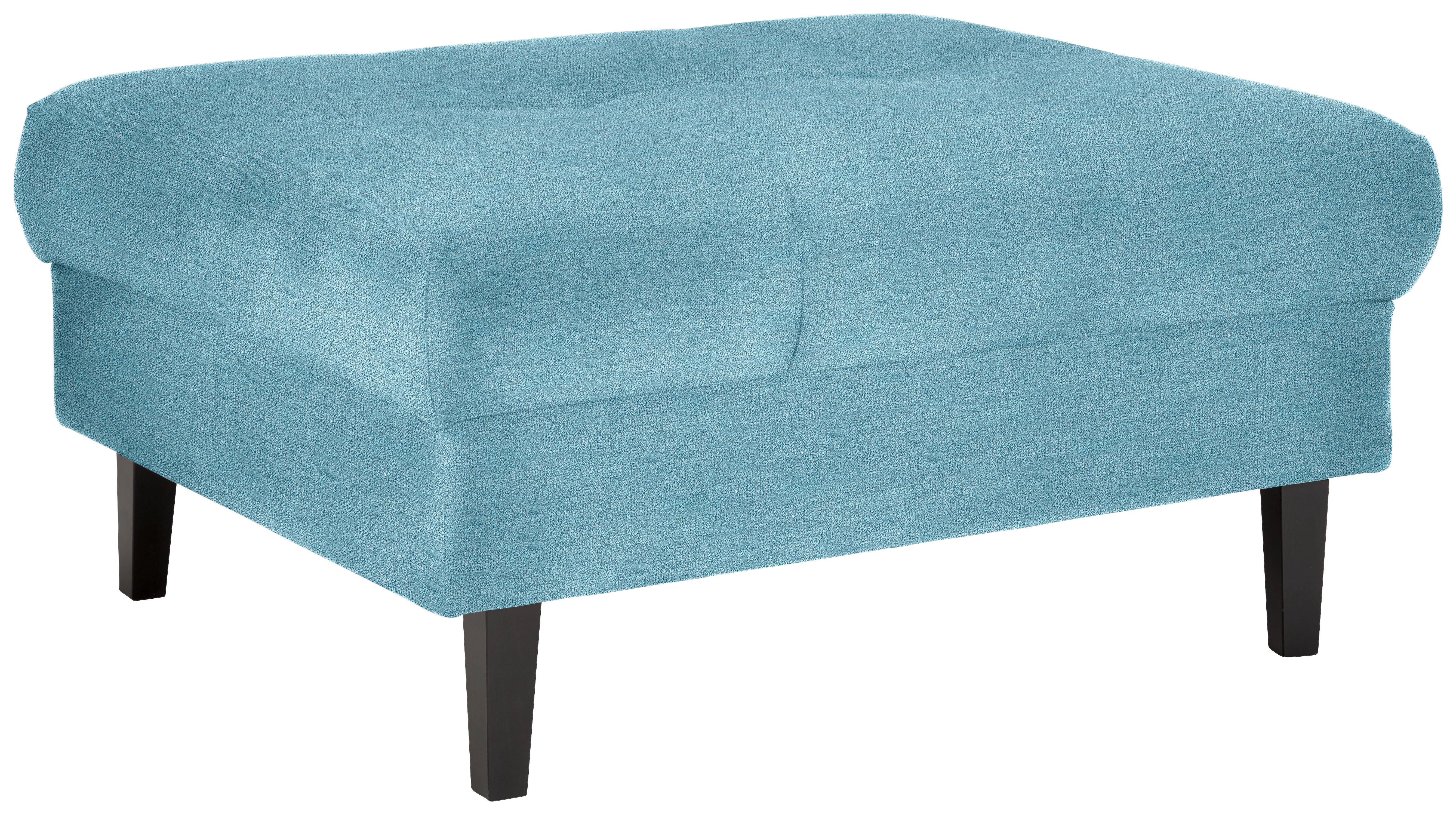 Hocker Boston Blau - Blau/Schwarz, KONVENTIONELL, Holz/Textil (93/46/75cm) - Based