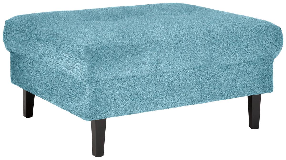 Hocker Boston Blau - Blau/Schwarz, KONVENTIONELL, Holz/Textil (93/46/75cm) - Based