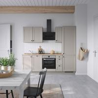 Küchenblock Cascada High m. Geräten Grau - Eiche dunkel/Schwarz, MODERN, Holzwerkstoff/Metall (240cm) - Nobilia