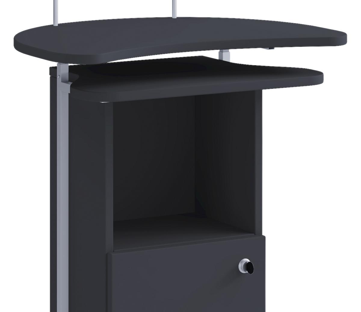Stoječi Pult Komil, Črna - črna, Basics, leseni material (56/41/93cm) - MID.YOU