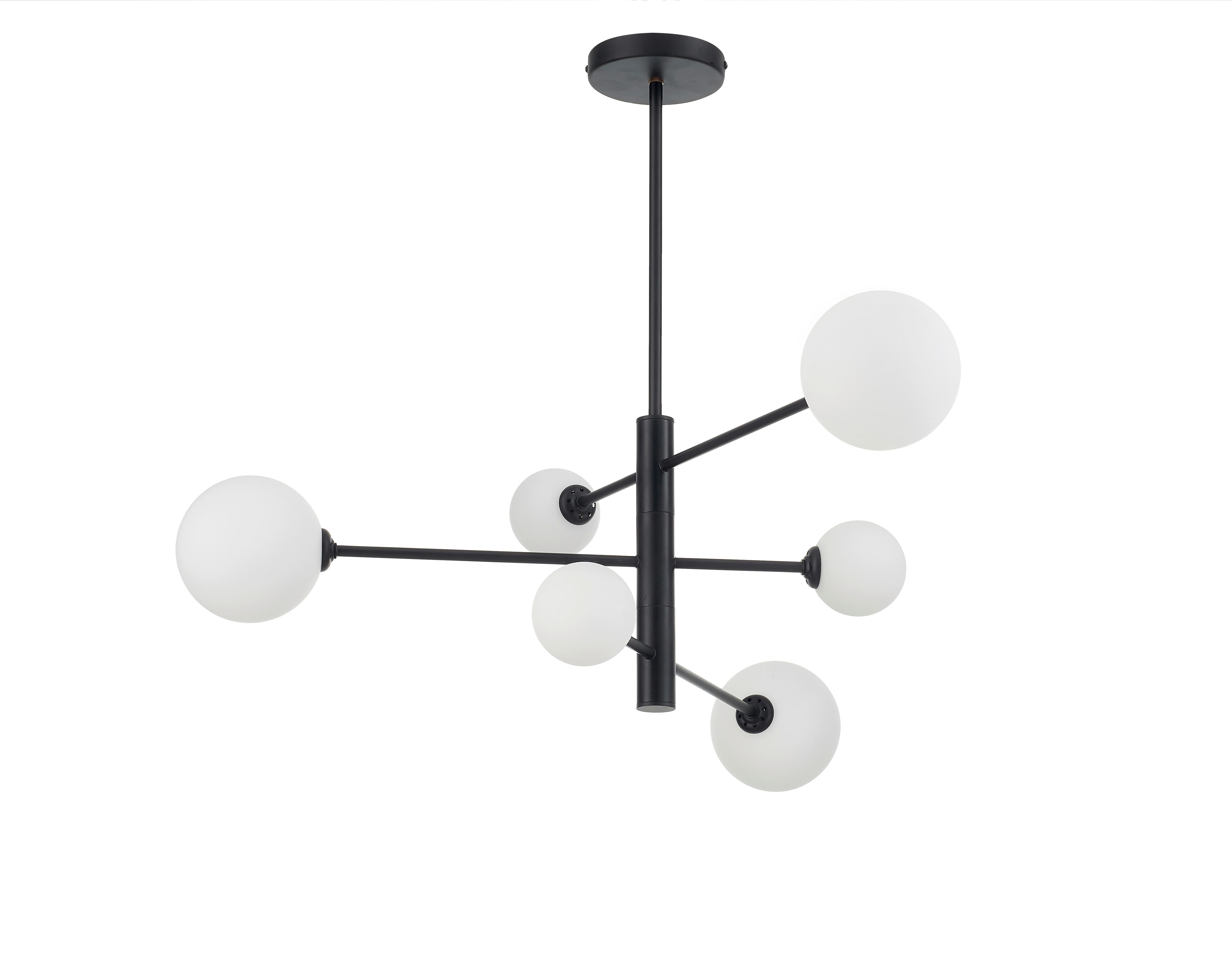 Deckenleuchte Lp-002/6 Bk Dorado 6 - Schwarz, Design, Metall (60/87/12cm)