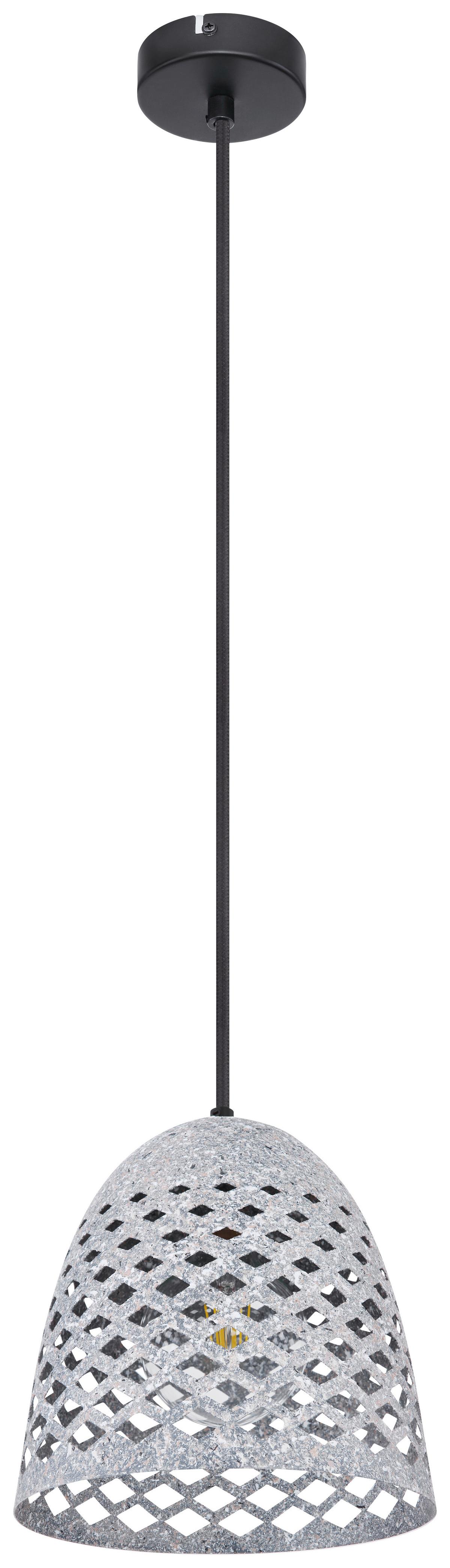 Viseča Svetilka 15594h Hollie - siva/črna, Basics, kovina/tekstil (20/120cm) - Globo