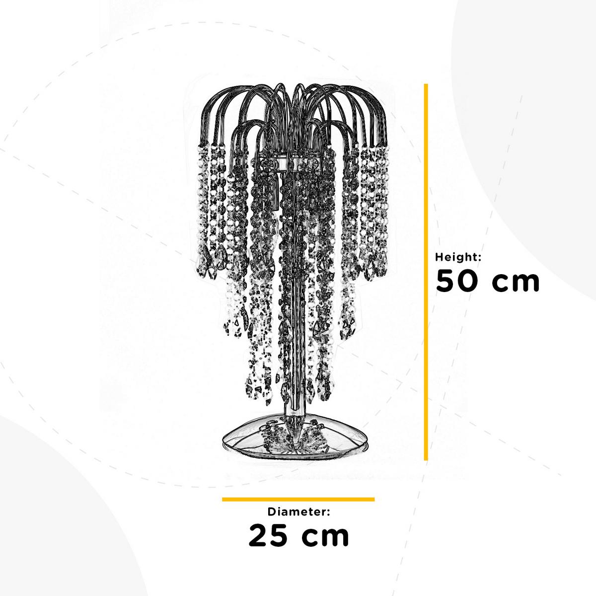 Kristall-Tischleuchte Pioggia Goldfarben max. 6 Watt - Goldfarben, KONVENTIONELL, Glas/Metall (25/50cm)