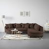 Ecksofa Axel Braun - Schwarz/Braun, MODERN, Textil/Metall (291/87/250cm) - Mömax