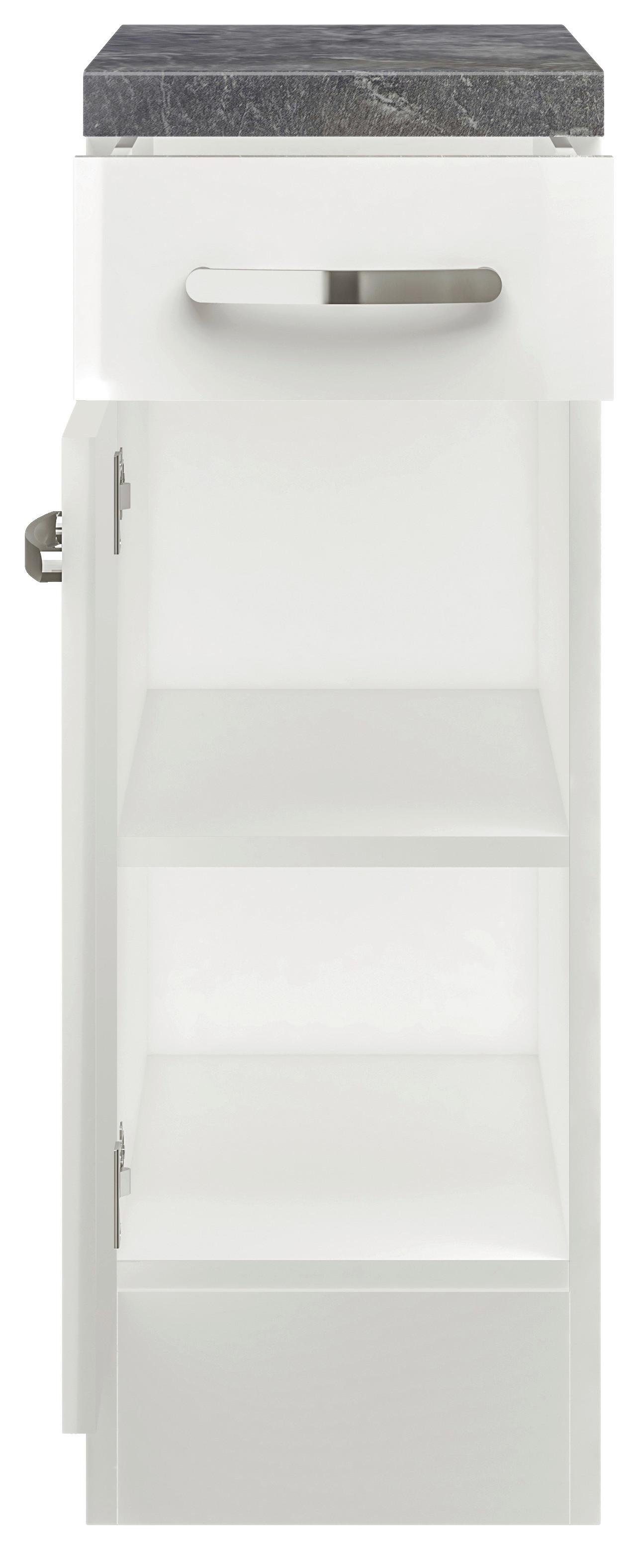 Kuhinjska Spodnja Omarica Alba, Bela, Š. 30 Cm - barve nerjavečega jekla/bela, Moderno, kovina/leseni material (30/86/60cm) - FlexWell