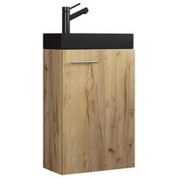 WASCHTISCHKOMBI SLITO BL - Honigeiche/Silberfarben, Modern, Keramik/Holzwerkstoff (40,5cm) - MID.YOU