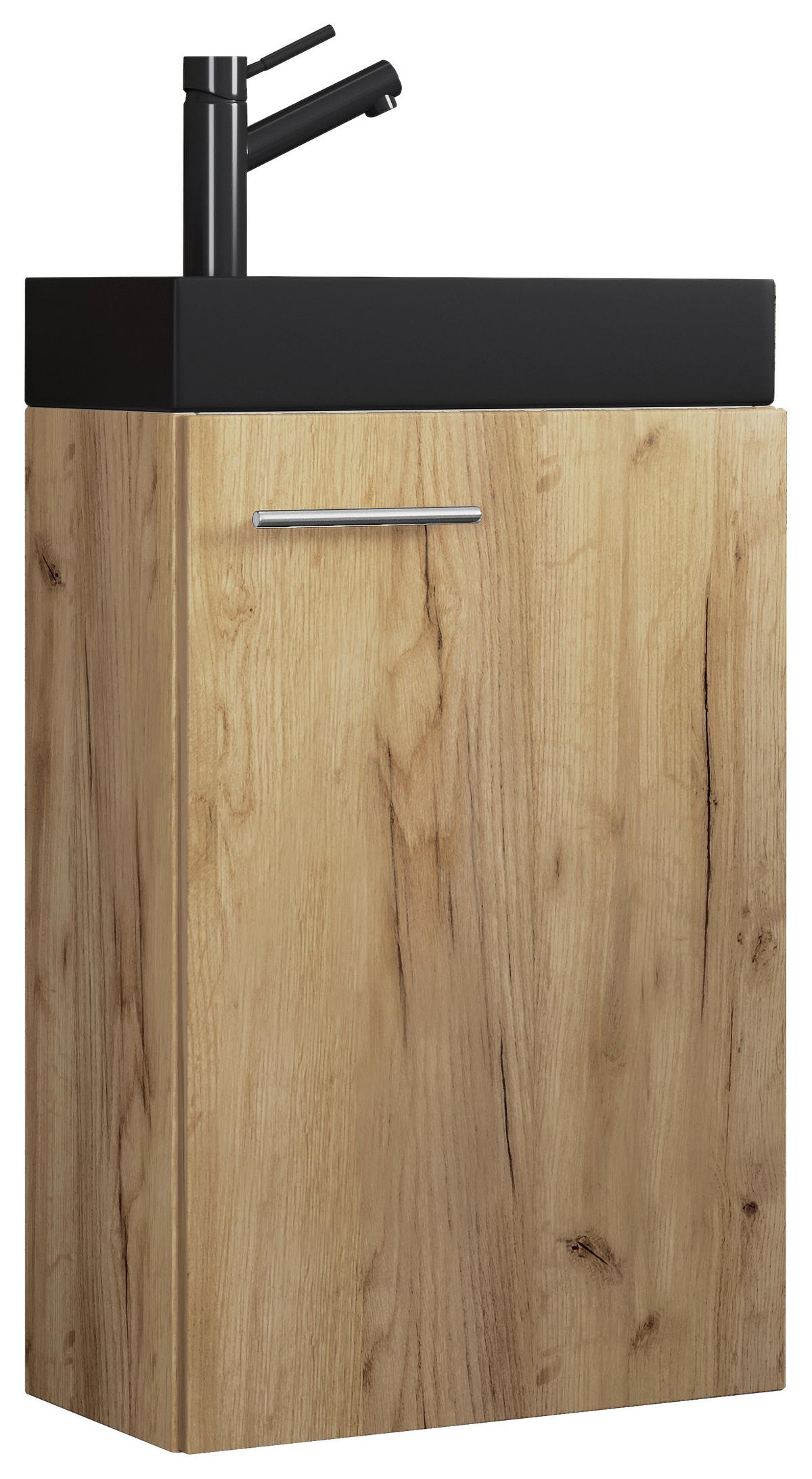 WASCHTISCHKOMBI SLITO BL - Honigeiche/Silberfarben, Modern, Keramik/Holzwerkstoff (40,5cm) - MID.YOU