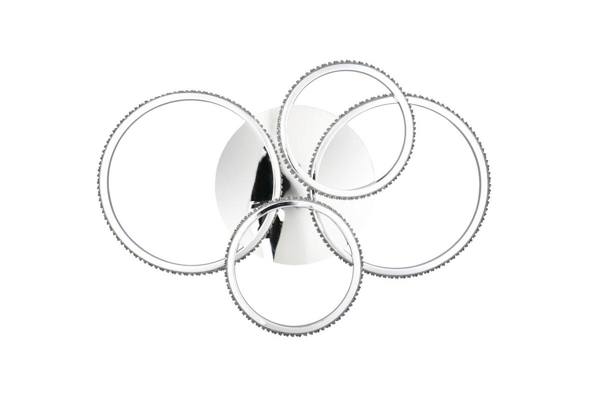 LED-Deckenleuchte Chromfarbe max. 27 Watt - Chromfarben, Design, Metall (65,5/65,5/8,5cm)