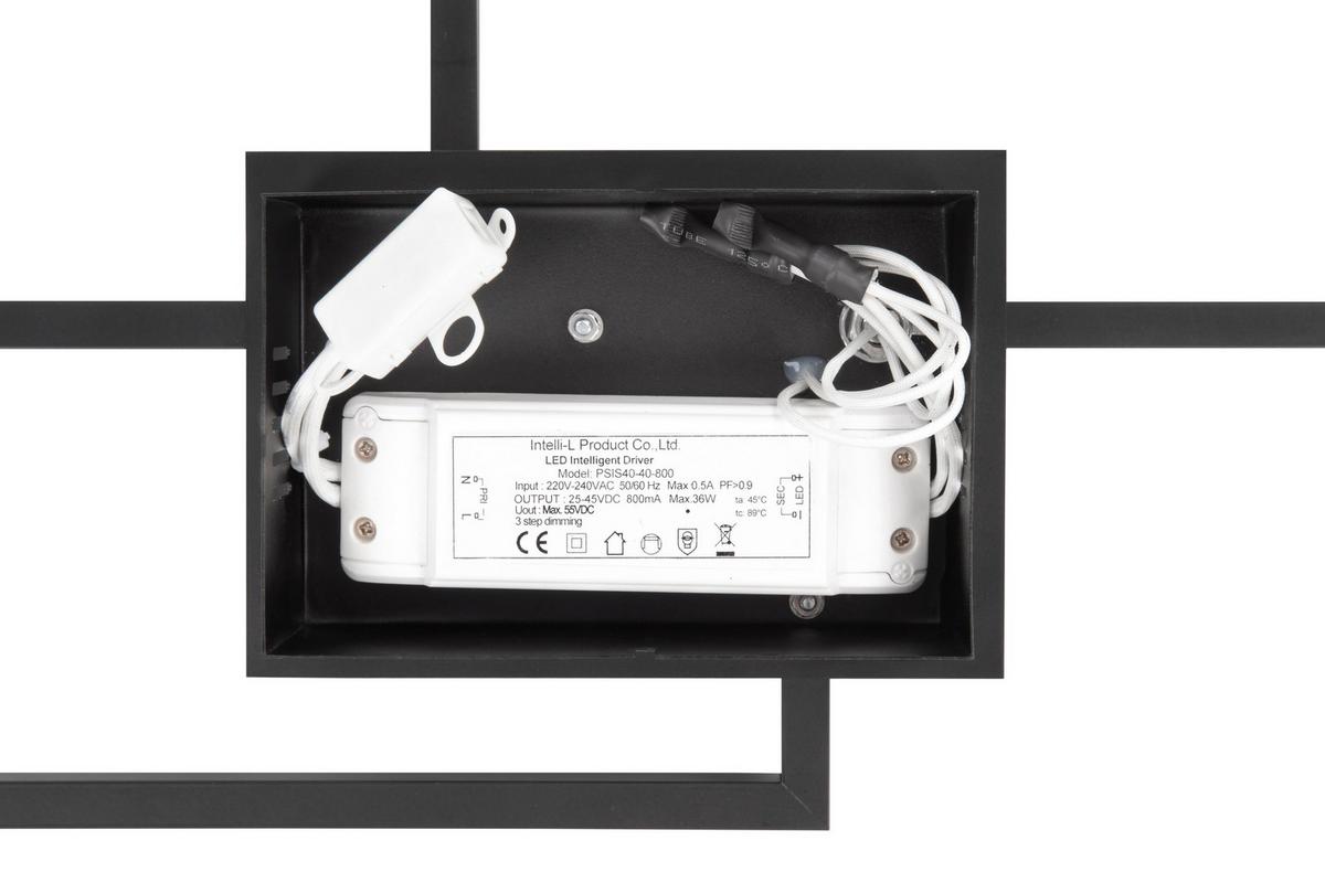 LAMPA SUFITOWA LED FRAME *SBN* - czarny, Trend, tworzywo sztuczne/metal (110/25/8cm) - Novel