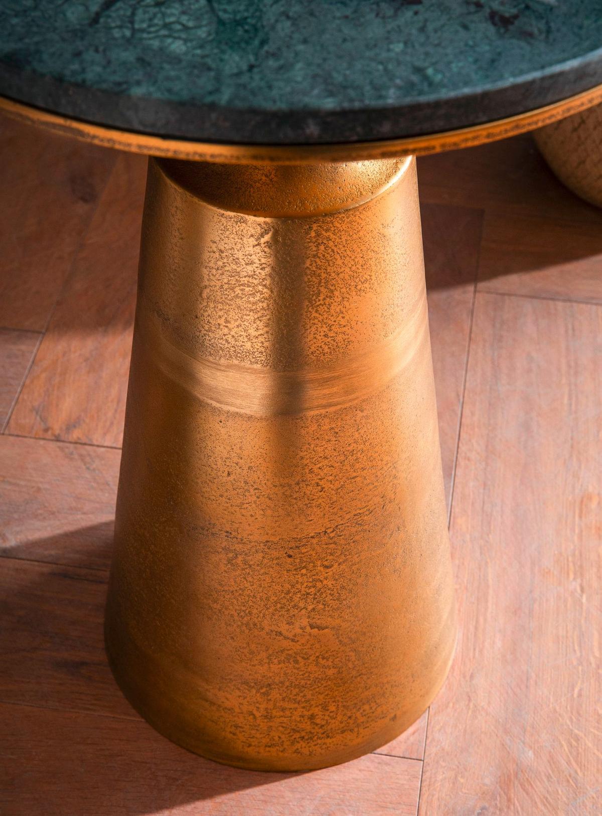 Mizica Marble, Marmor, Zlata, Zelena - zlate barve/zelena, Design, kamen/kovina (40/40/56,5cm) - Livetastic