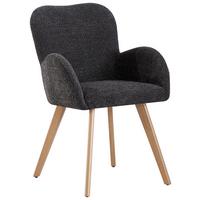 KRZESŁO Z PODŁOKIETNIKAMI LYDIA - kolor dębowy/ciemnoszary, Modern, metal/drewno (57/85/63cm) - MID.YOU