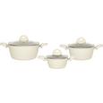 Kochtopfset Marmor Creme, 6-teilig - Creme, KONVENTIONELL, Glas/Metall - Premium Living Kochtopfset Marmor Creme, 6-teilig - Creme, KONVENTIONELL, Glas/Metall - Premium Living