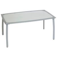Gartentisch ca. 150x90 cm Alu Silber/Glas - Silberfarben, MODERN, Glas/Metall (150/90/74cm) - Gardenson