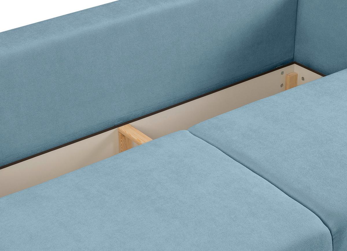 Schlafsofa Point Hellblau - Schwarz/Hellblau, Basics, Holz/Kunststoff (250/95/99cm) - MID.YOU