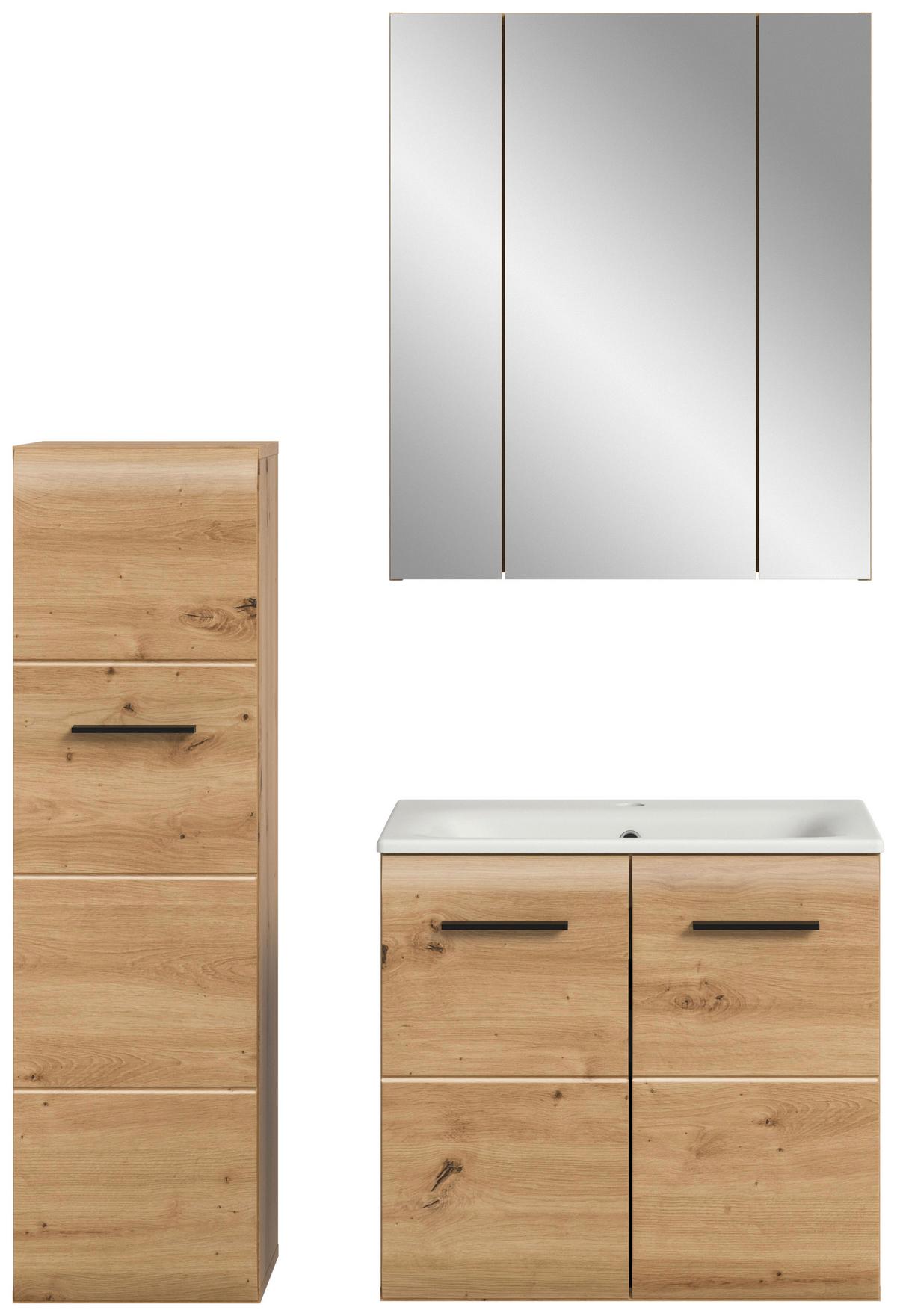 BADEZIMMER ICE - Weiss/Schwarz, Basics, Keramik/Holzwerkstoff (90cm) - MID.YOU