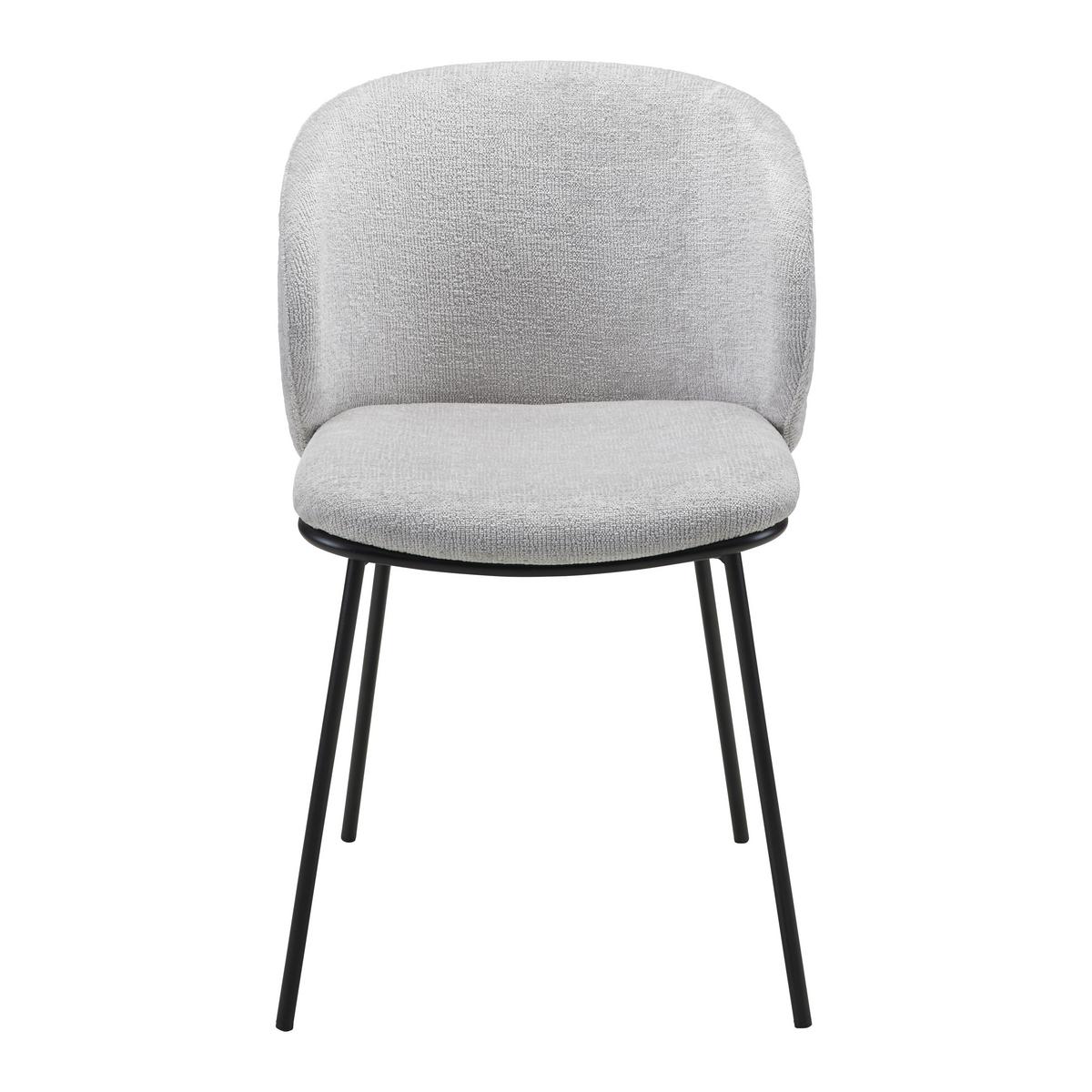 Stuhl Malea Hellgrau Chenille Gepolstert - Hellgrau/Schwarz, MODERN, Holz/Textil (49/76/55cm) - Bessagi Home