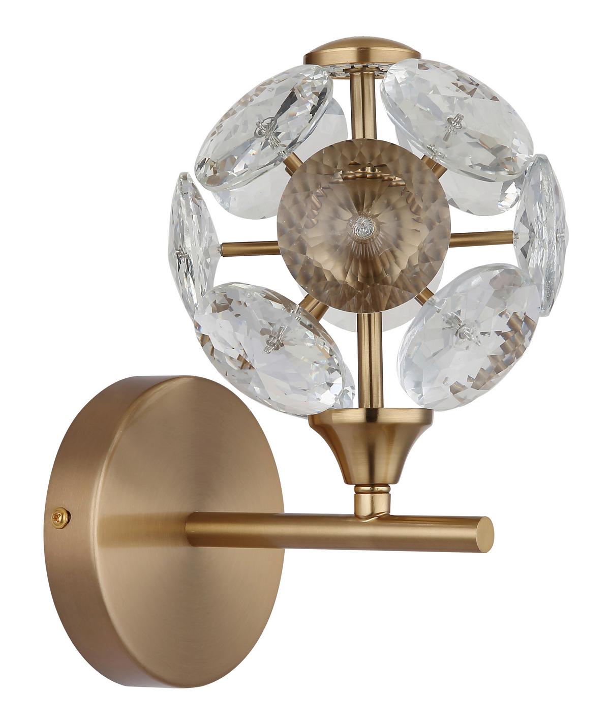 LED-WANDLEUCHTE 16047W VIRINA - Klar/Goldfarben, Konventionell, Glas/Metall (15/24cm) - Globo