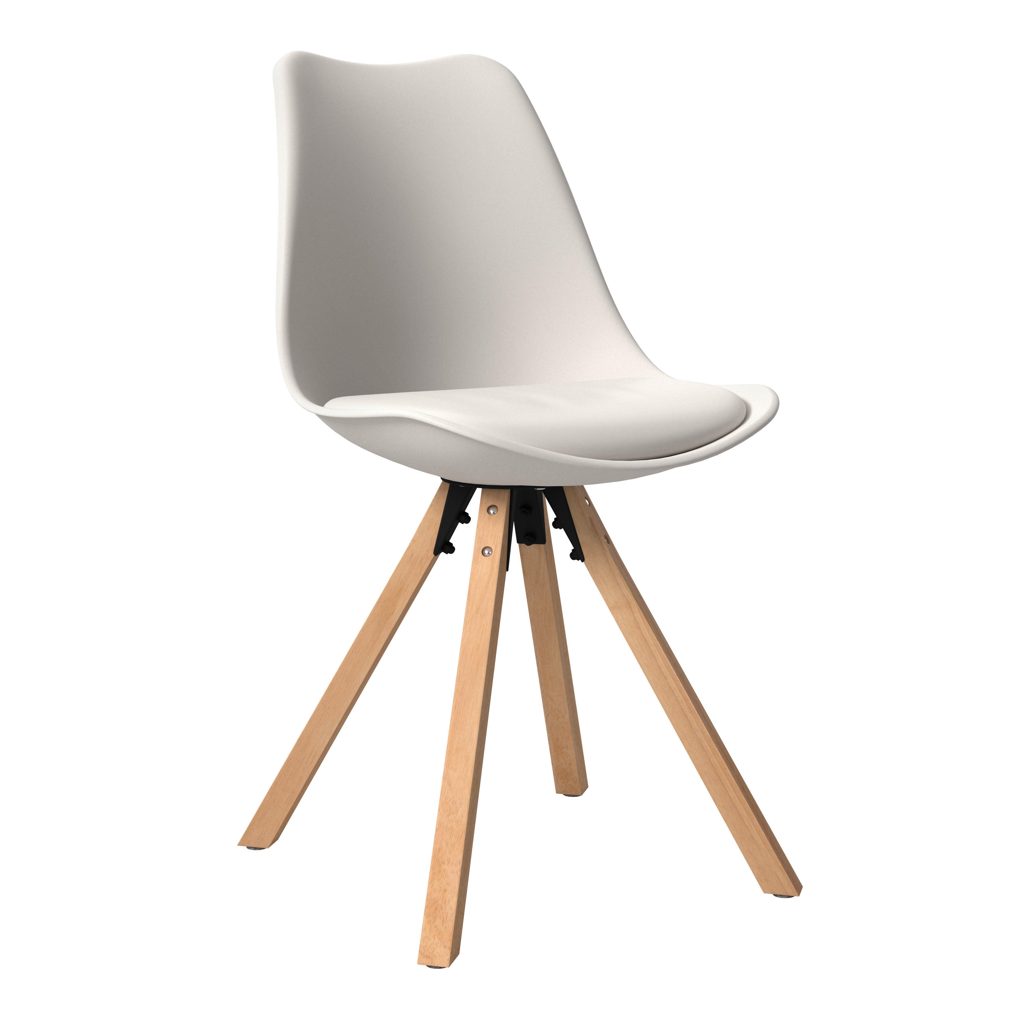 STOL LILLY 2 -BASED- - vit/naturfärgad, Modern, trä/textil (48,5/84/55cm) - Based