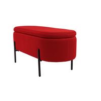 Hockerbank B412827-5 Carla - Rot/Schwarz, Design, Textil/Metall (95/43/36cm) - Globo
