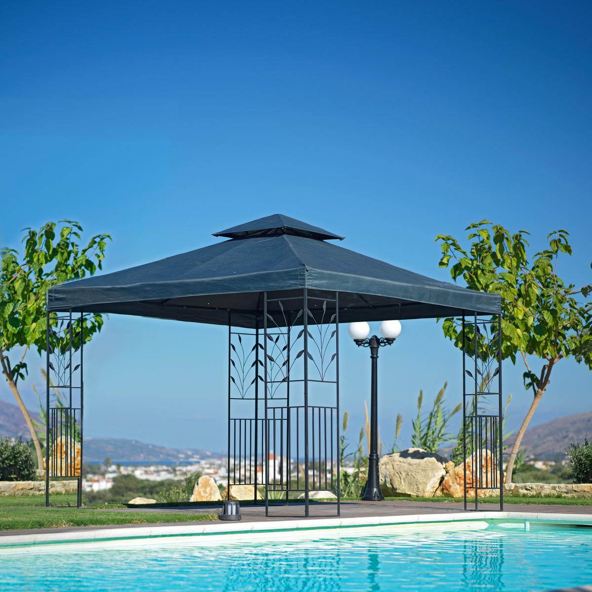 Pavillon Lana in Anthrazit - Dunkelgrau, MODERN, Textil (297/297/267cm) - Modern Living