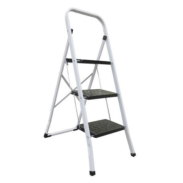 Klapptrittleiter 130002 - Weiss/Schwarz, Basics, Kunststoff/Metall (46/71/105cm) - Spirella