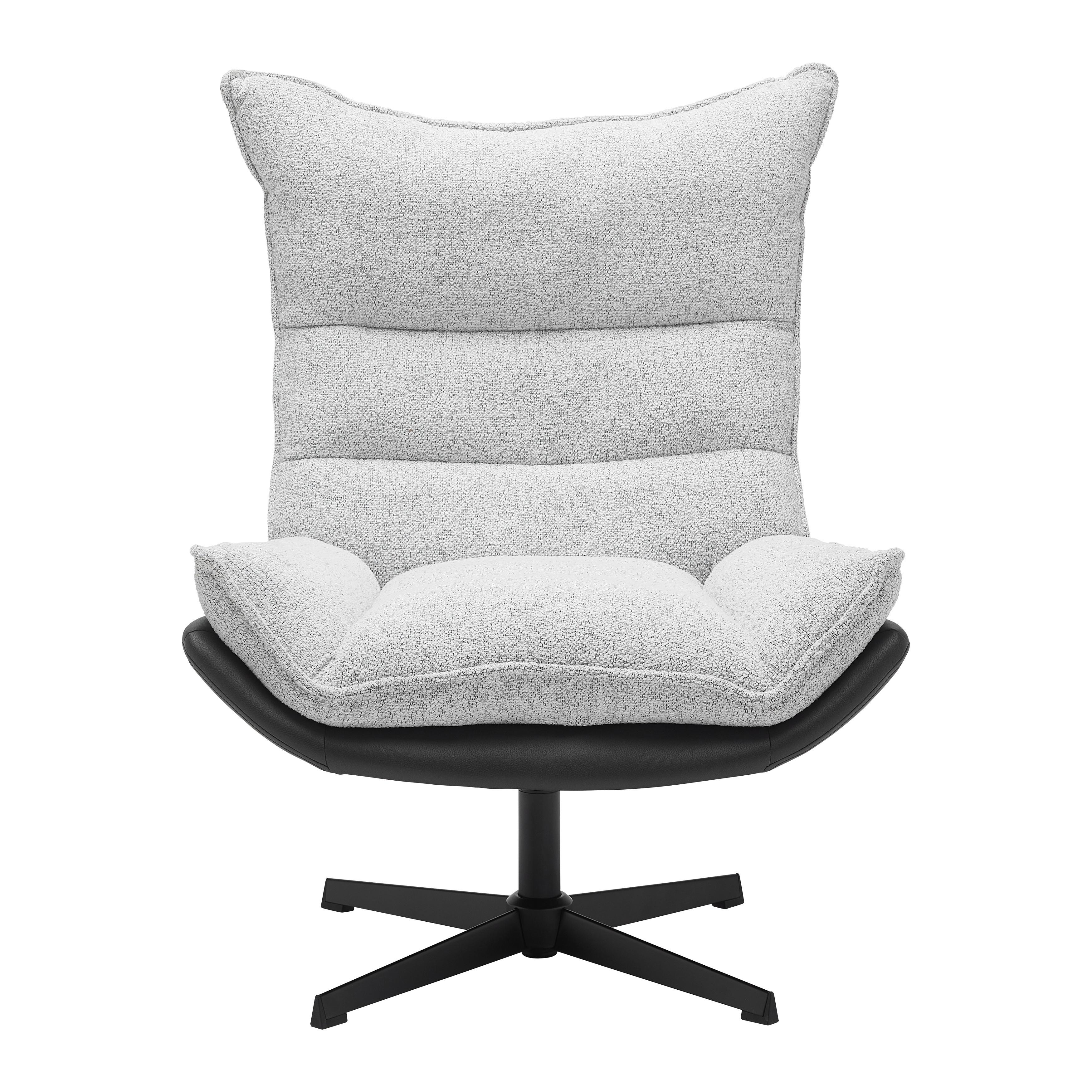 FÅTÖLJ AUDREY - svart/cremefärgad, Modern, metall/trä (82/104/89cm) - Mömax