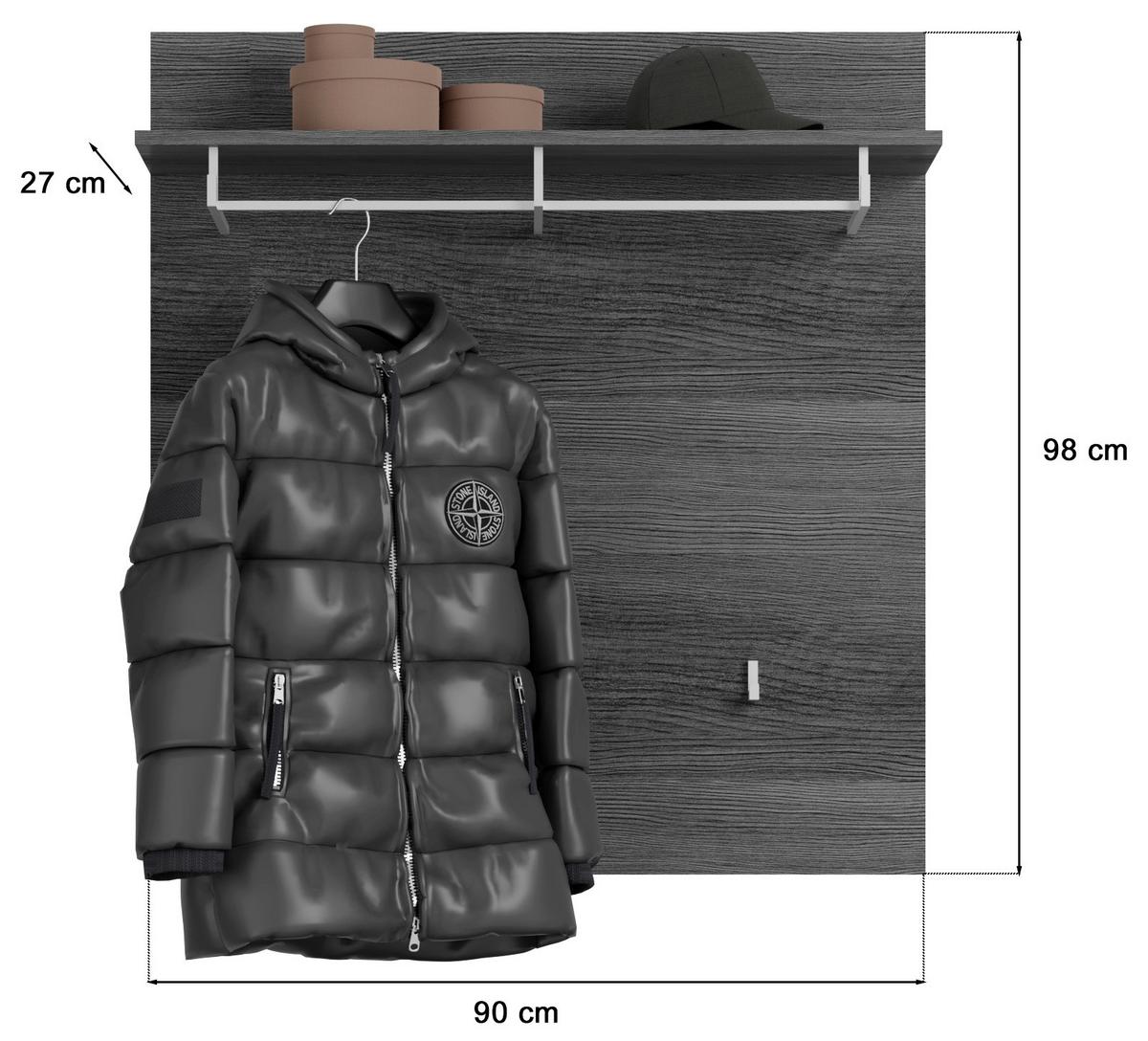 Predsoba Scout, Siva, Bela, Visoki Sijaj, 3-Delno - srebrne barve/temno siva, Design, steklo/leseni material (167/197/40cm) - MID.YOU
