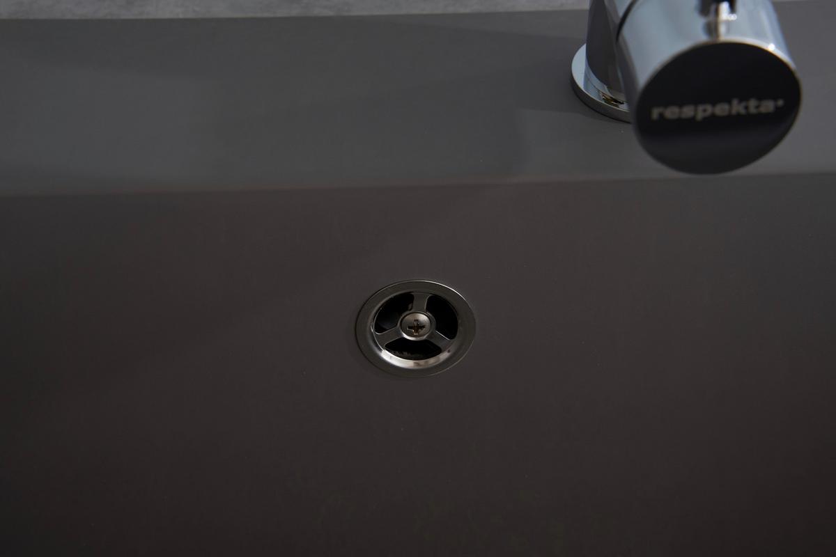 Einbauspüle Ohio ca. 66x21x50 cm Grau - Grau, Trend, Glas/Kunststoff (66/21/50cm) - Respekta