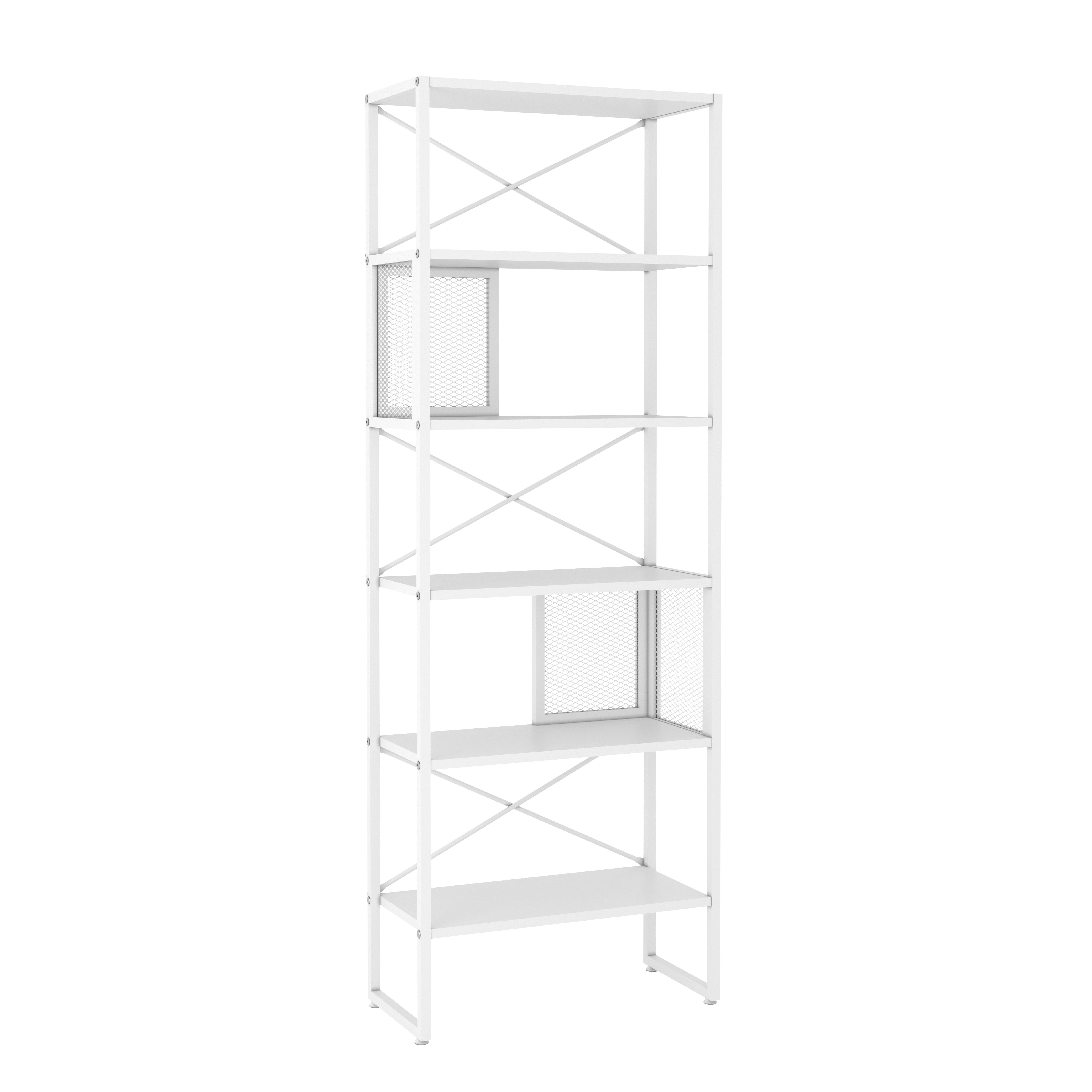 REGAŁ MELA REGAL - biały, Modern, materiał drewnopochodny/metal (64/180/31cm) - Novel
