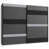 Ormar S Kliznim Vratima Monaco - boje grafita/siva, Moderno, staklo/drvni materijal (270/210/65cm) - Modern Living