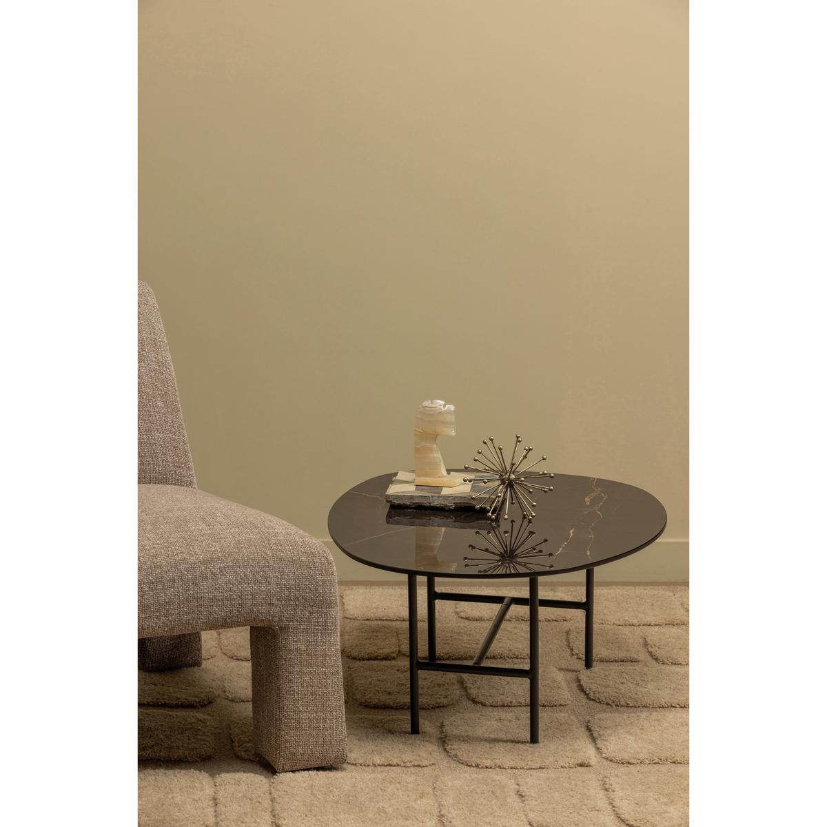 Couchtisch Vajen Schwarz L: 70 cm - Schwarz, Design, Keramik/Metall (70/70/38cm) - Livetastic