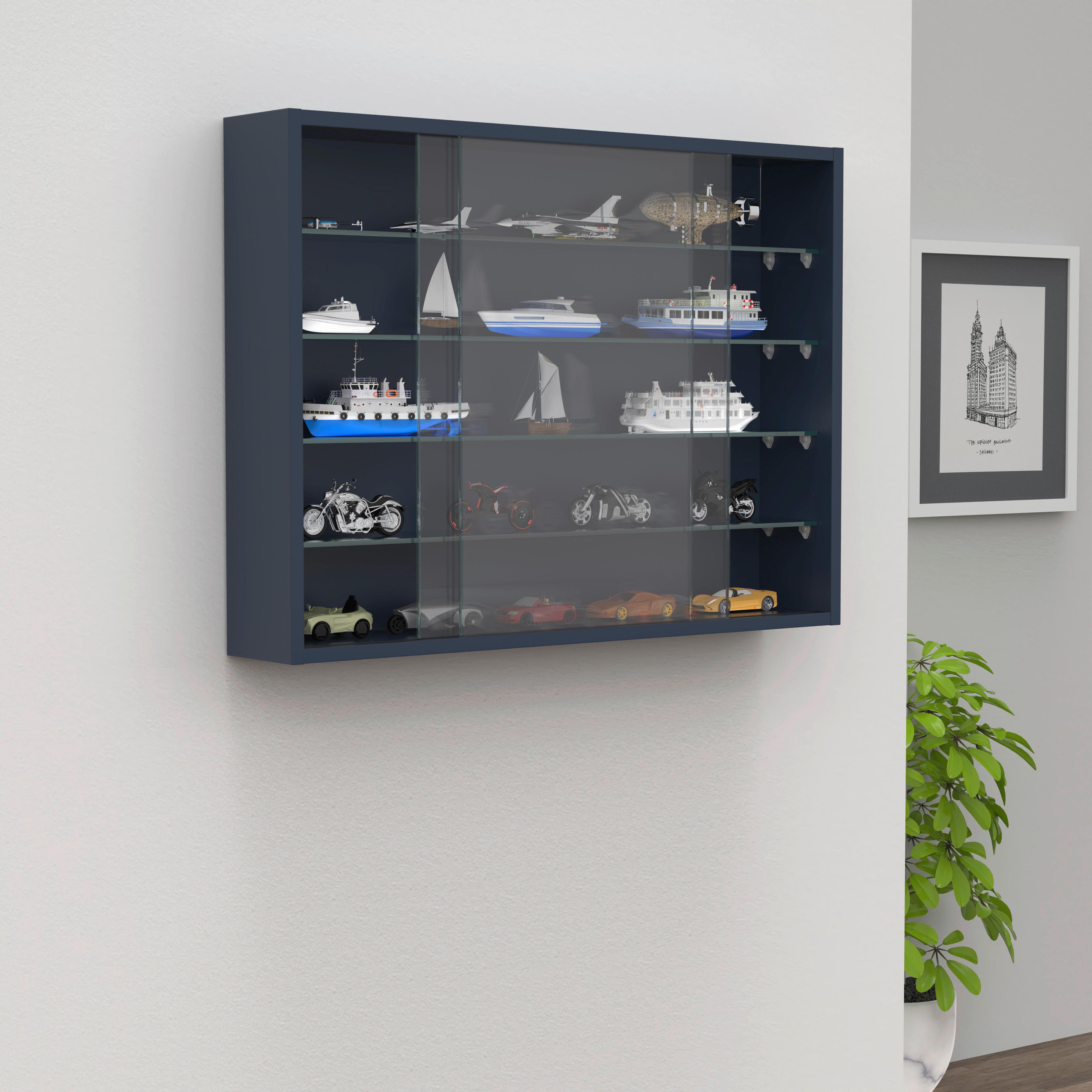 HÄNGEVITRINE DRIVALO L - Transparent/Anthrazit, Design, Glas/Holzwerkstoff (75/55/12cm) - MID.YOU