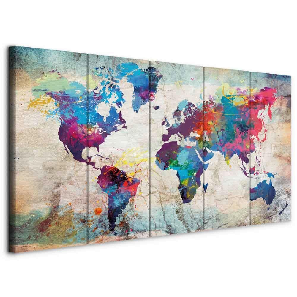 Slika Na Platnu Cracked Wall - večbarvno/bež, Basics, tekstil/leseni material (200/80/1,2cm) - artgeist