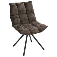 Stuhl Carla Dunkelbraun - Dunkelbraun/Schwarz, Trend, Holz/Textil (57/86/66cm) - Mömax