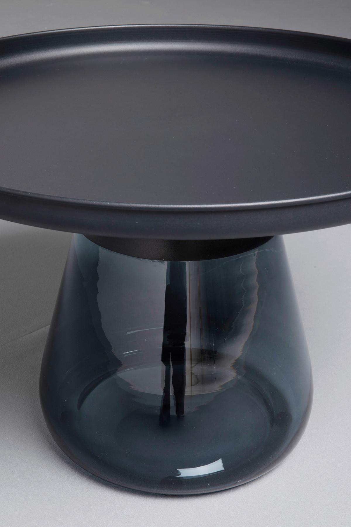 Beistelltisch Bottiglia Schwarz/Blaugrau - Blaugrau/Schwarz, MODERN, Glas/Metall (60/43/60cm) - Kare-Design